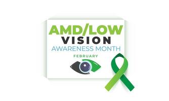AMD Low vision awareness month. background, banner, card, poster, template. Vector illustration.