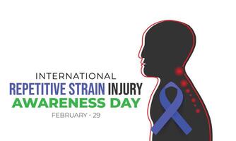 International Repetitive Strain Injury Awareness Day. background, banner, card, poster, template. Vector illustration.