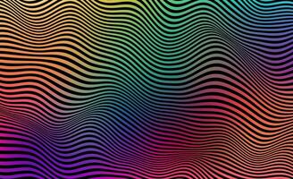 Abstract vector illustration with vibrant, flowing lines in a neon glitch style. Perfect for backgrounds, banners, and cards, blending retro and futuristic elements in a trendy, colorful design.