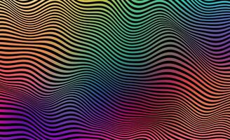 Abstract vector illustration with vibrant, flowing lines in a neon glitch style. Perfect for backgrounds, banners, and cards, blending retro and futuristic elements in a trendy, colorful design.