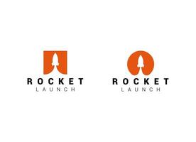 Launching Take Off Rocket Jet Plane Space modern logo word mark logotype design vector