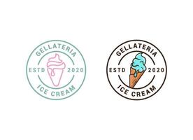 Premium ice cream illustration logo design vector