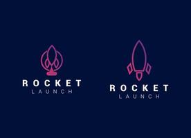 Launching Take Off Rocket Jet Plane Space modern logo word mark logotype design vector