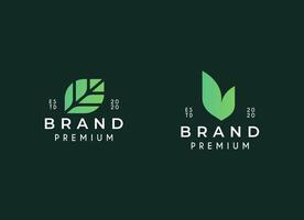 plantilla de vector de diseño de logotipo de producto natural. icono de hoja