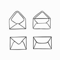 Vector set of open and closed envelopes.