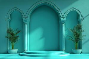 AI generated Simplified Eid Al Fitr design concept photo