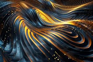 AI generated Graceful golden luxury abstract artwork photo