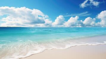AI generated Calm and charming beach scene for your project photo