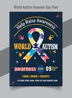 Autism Day World Autism Awareness Day Flyer vector