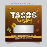 Mexican Food Flyer Template Design vector