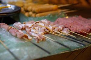 Raw Beef or Pork Skewers photo