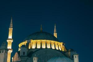 Nuruosmaniye Mosque at night. Ramadan or islamic concept photo. photo