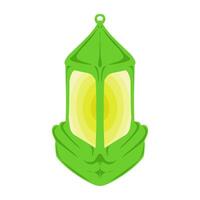 The green lantern design has a Ramadan and Islamic holiday theme. Perfect for posters, banners, stickers, wallpapers, backgrounds vector