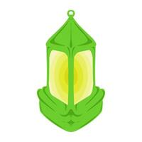 The green lantern design has a Ramadan and Islamic holiday theme. Perfect for posters, banners, stickers, wallpapers, backgrounds vector