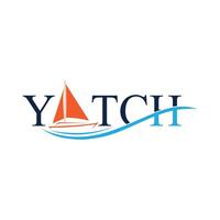 Vector sailing boat yacht logo vector illustration isolated on white. Yacht club logotype