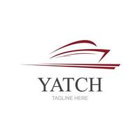 Vector sailing boat yacht logo vector illustration isolated on white. Yacht club logotype