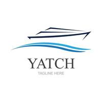 vector navegación barco yate logo vector ilustración aislado en blanco. yate club logotipo
