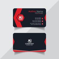 Red color vector business card design template or abstract visiting card