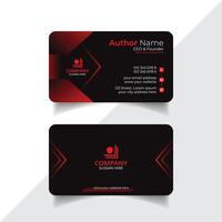 Red color vector business card design template or abstract visiting card