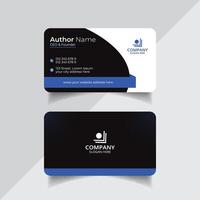 Blue color vector business card design template or abstract visiting card