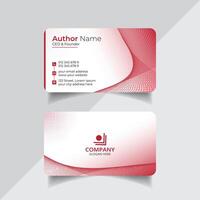 Red color vector business card design template or abstract visiting card