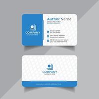 Blue color vector business card design template or abstract visiting card