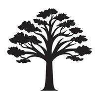 Tree silhouette isolated on white background. Vector illustration for your design.