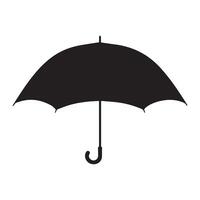 paraguas icono. negro silueta en blanco antecedentes. vector ilustración.