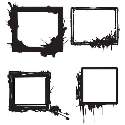 Frame set isolated on white background. Vector illustration.