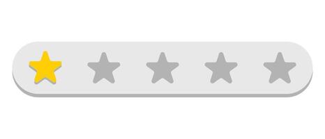 Star rating one icon. Flat illustration web design. vector