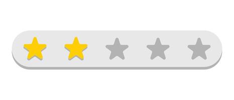 Star rating two icon. Flat illustration web design. vector