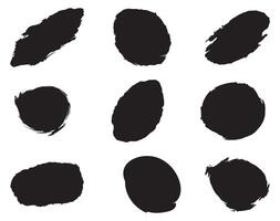 Brush circles round shape Stock black color design. vector