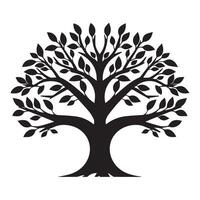 Tree silhouette isolated on white background. Vector illustration for your design.