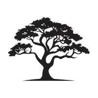 Tree silhouette isolated on white background. Vector illustration for your design.