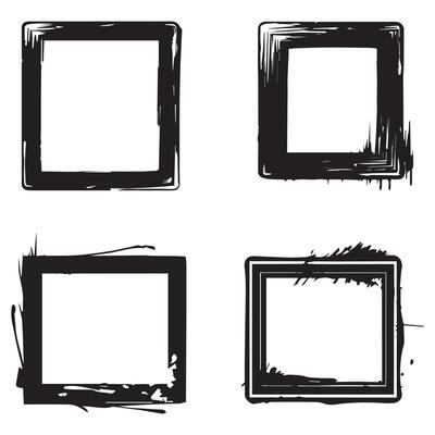 Frame set isolated on white background. Vector illustration.