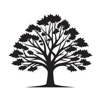 Tree silhouette isolated on white background. Vector illustration for your design.