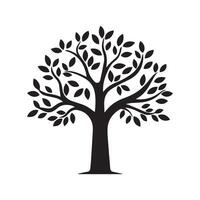 Tree silhouette isolated on white background. Vector illustration for your design.