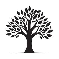 Tree silhouette isolated on white background. Vector illustration for your design.