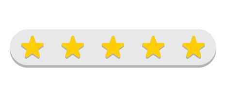 Star rating five icon. Flat illustration web design. vector