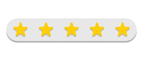 Star rating five icon. Flat illustration web design. vector