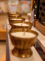 tea lights in a church photo