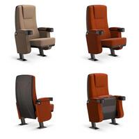 3D rendering of cinema chair - different views and high quality photo