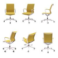 3D rendering office chair pack - Different views and High quality photo