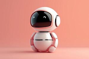 AI generated Robot Character. 3D Chatbot GPT Mascot. Futuristic Technology Banner, wide format. AI Generated photo