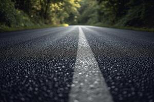 AI generated close up picture of asphalt road bokeh style background with generative ai photo