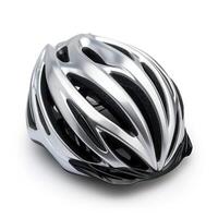 AI generated Closeup of a bicycle safety helmet isolated on white background, Ai Generated photo