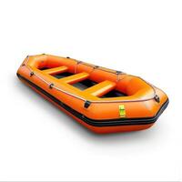 AI generated Inflatable raft rescue dinghy lifeboat isolated on a white background, Ai Generated. photo