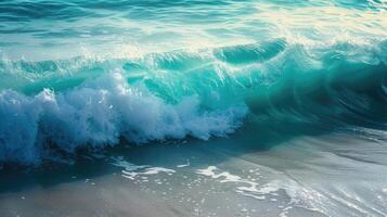 ai generado limpiar Oceano olas laminación, un calmante y rítmico monitor de de la naturaleza serenidad, ai generado. foto