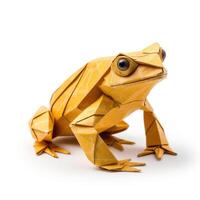 ai generado vistoso origami sapo, único papel polígono obra de arte, ideal mascota concepto, ai generado foto