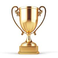 AI generated Gleaming achievement trophy isolated on a white background, symbolizing success, Ai Generated. photo